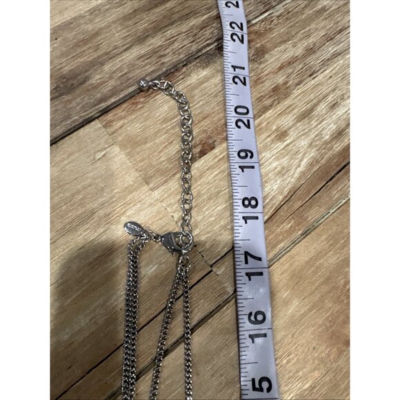 Chicos Silver Gold Tone Thin Beads 14" Long Layering Statement Necklace NEW - Picture 12 of 15